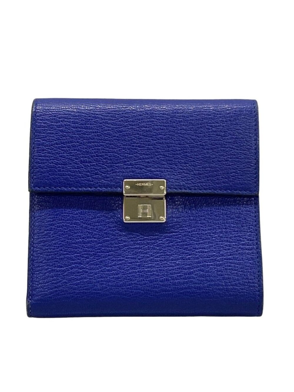Hermes Trifold Wallet Clic 12 Blue Electric Silver